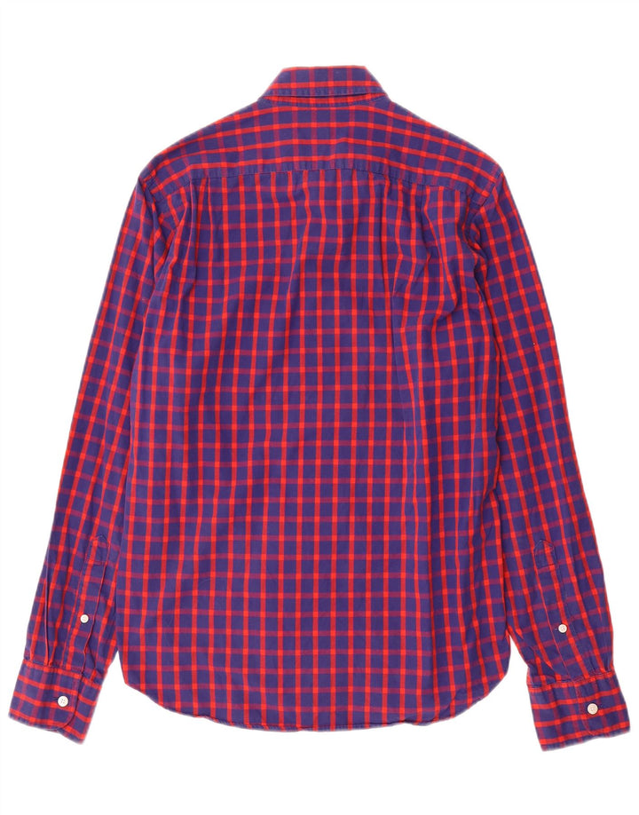 Cămașă subțire pentru bărbați J. Crew, bumbac cu carouri albastre mici