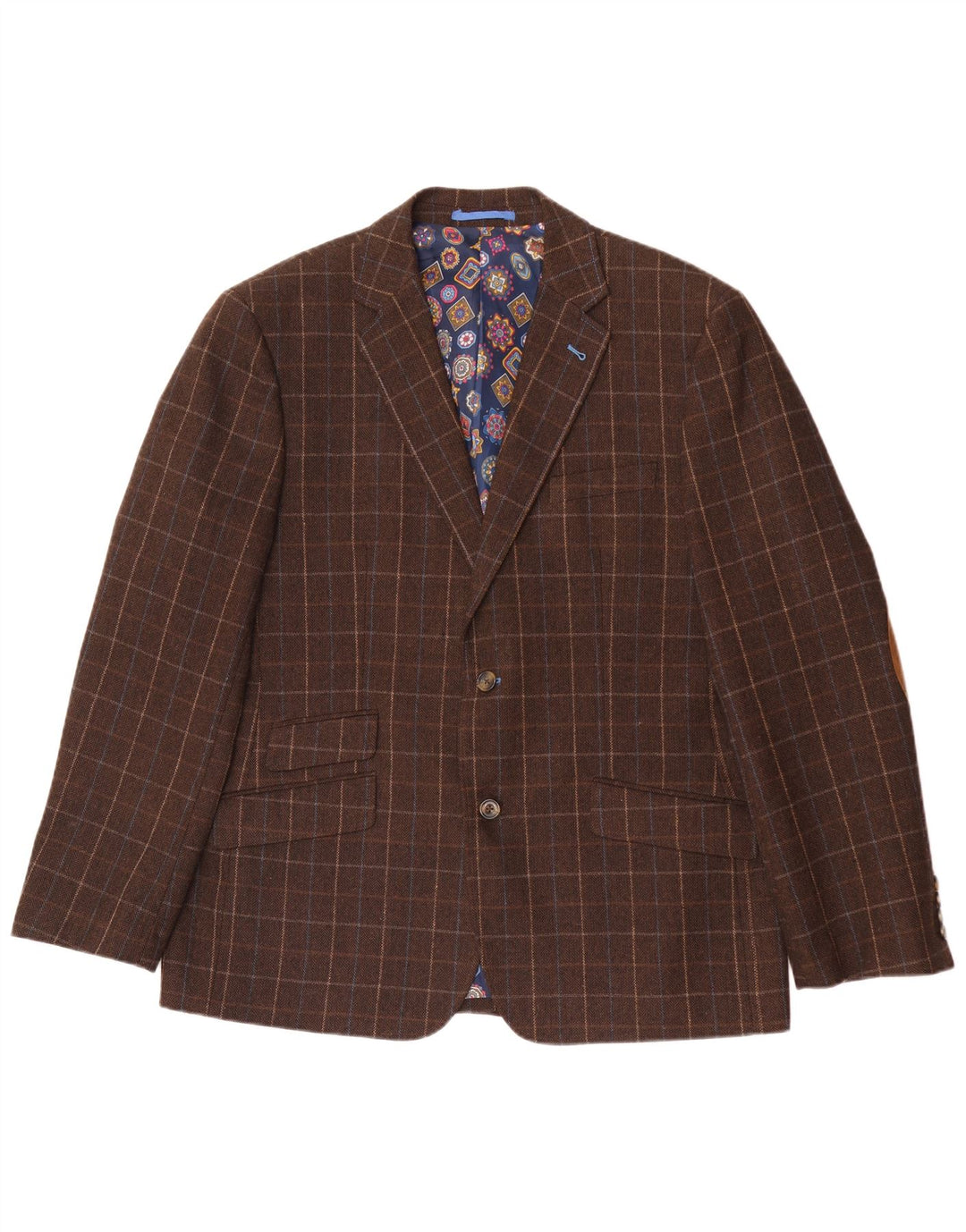 Blazer Harvey & Jones pentru bărbați, cu croială regulată, UK 46 3XL, maro, check