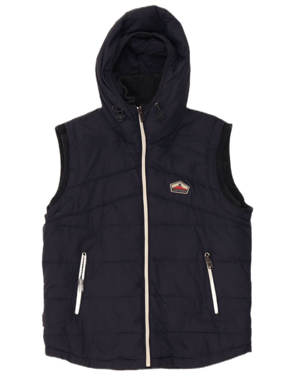 Gilet căptușit cu glugă Superdry pentru bărbați UK 42 XL bleumarin poliester