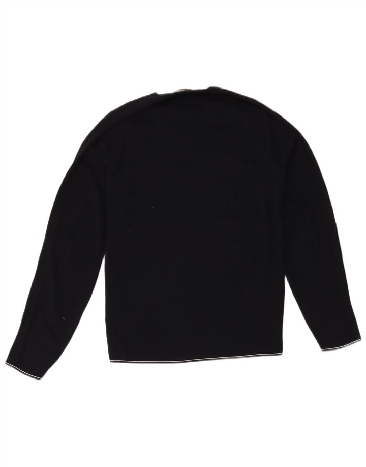 Pulover Massimo Dutti pentru femei cu gât roșu și pulover UK 14, mediu, bleumarin, bumbac