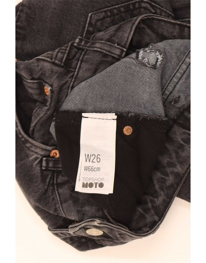 Fusta mini denim Topshop pentru femei W26, bumbac negru mic