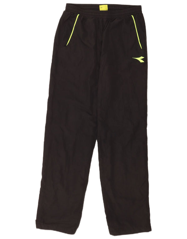 Pantaloni de trening Diadora pentru bărbați, poliester mediu negru