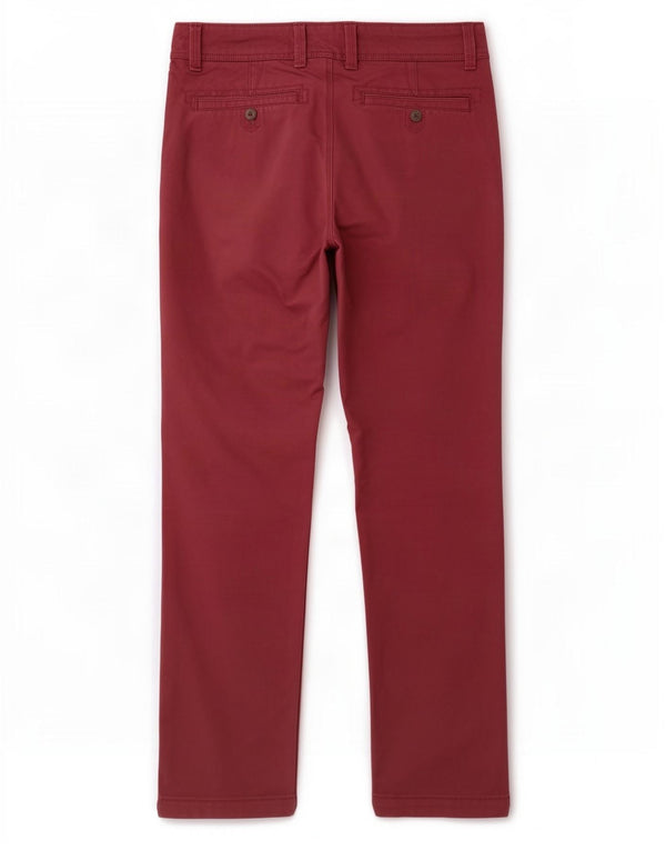 Pantaloni Chino Drepți Fat Face Bărbați L32 L32 Bumbac Burgundy