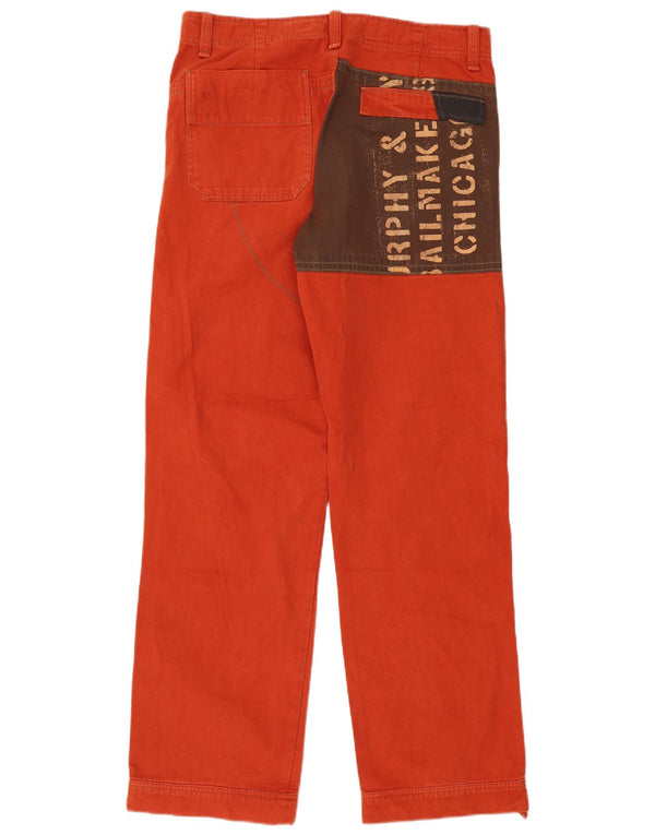 Murphy & Nye Pantaloni casual cu grafică pentru bărbați W36 L36 Orange Bumbac Army