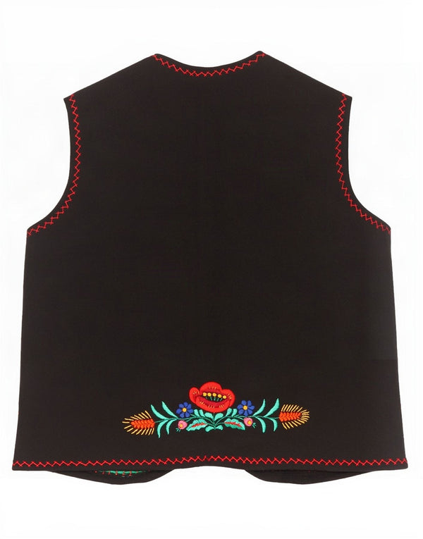 Vestă vintage pentru femei UK 12 Medium Black Floral