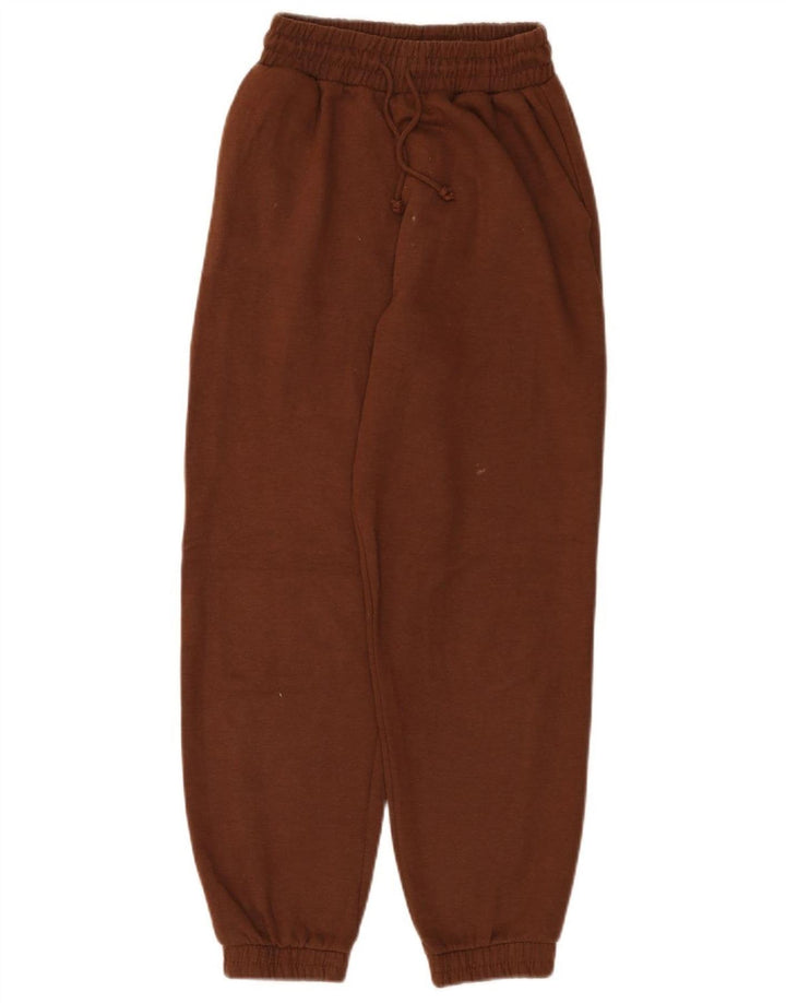 Pantaloni de trening Zara Femei Joggeri UK 8 Mici Maro Poliester