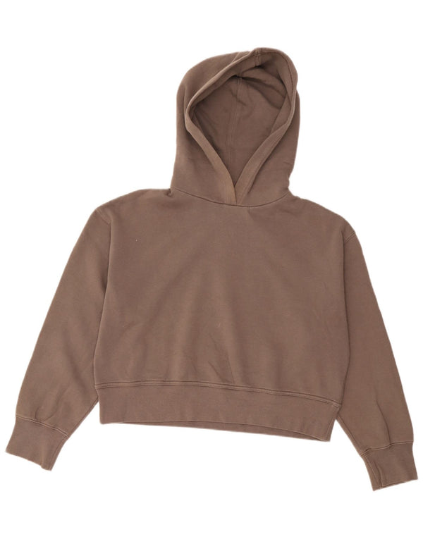 Pulover cu glugă cu crop largi pentru femei Zara UK 14 maro mediu