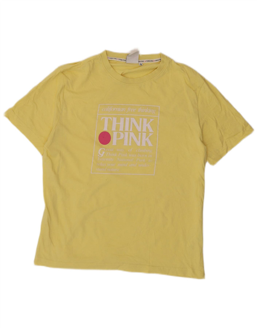 Tricou grafic pentru bărbați Think Pink Top IT 48 Bumbac galben mediu
