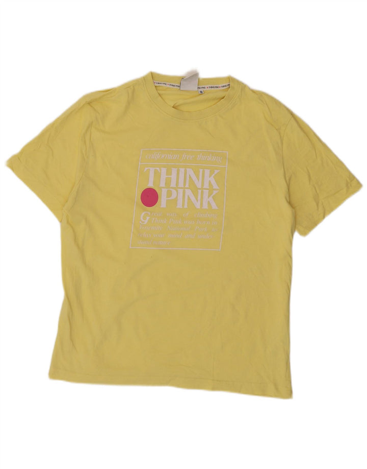 Tricou grafic pentru bărbați Think Pink Top IT 48 Bumbac galben mediu
