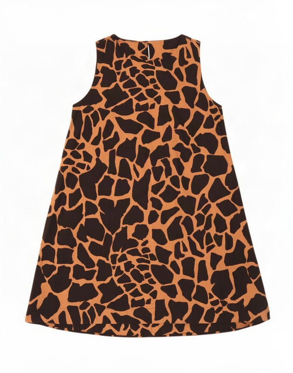 Rochie Cort Vintage Femei Marime Unia Bej Animal Print Bumbac