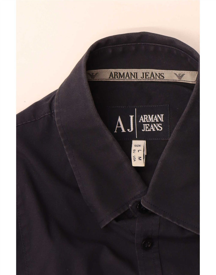Cămașă pentru bărbați Armani Jeans Bumbac Mediu Bleumarin