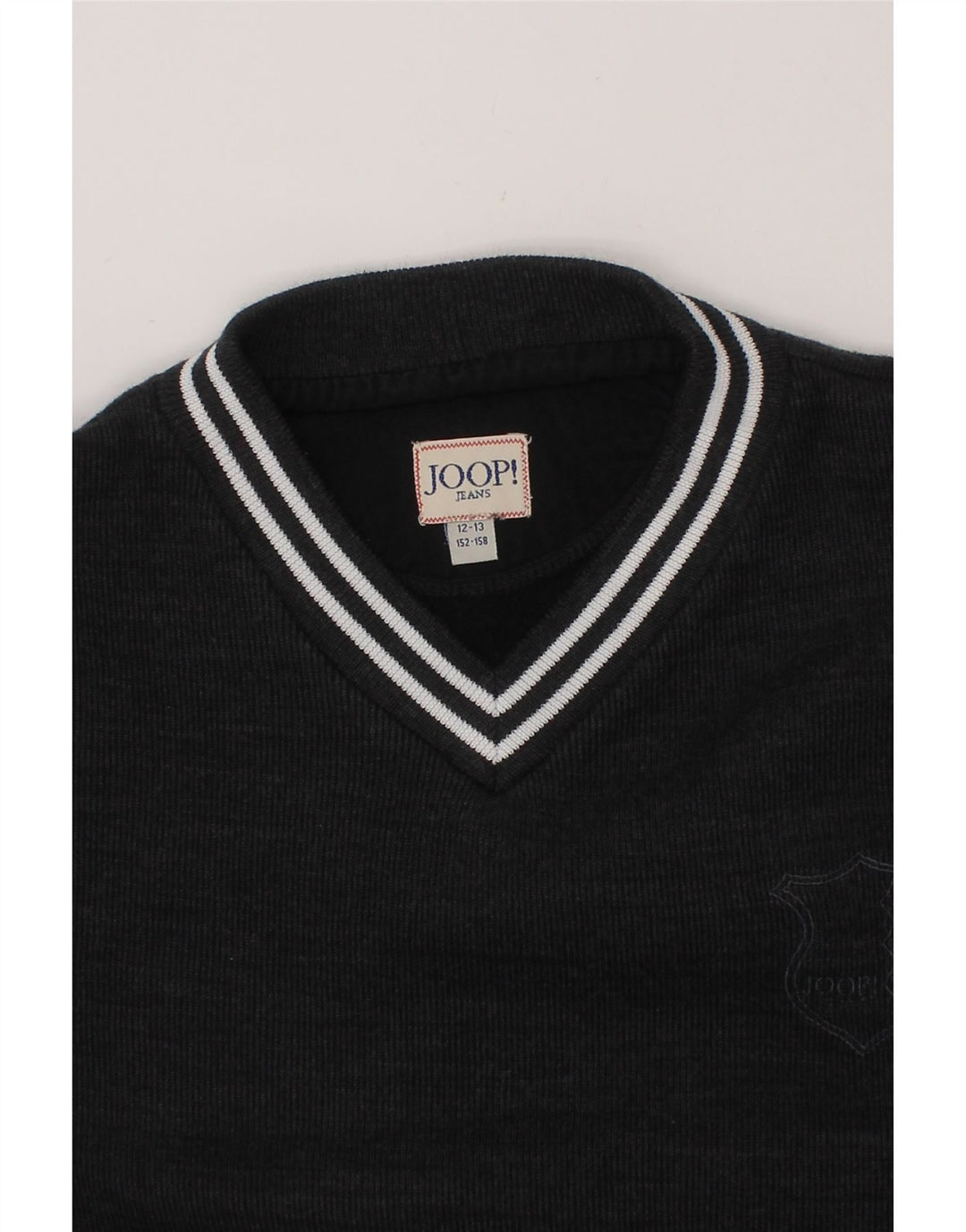 JOOP Boys V-Neck Jumper Sweater 12-13 Years Grey Cotton Vintage Joop and Second-Hand Joop from Messina Hembry 