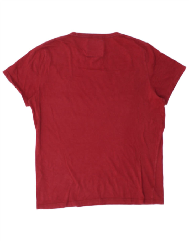 Tricou grafic Hollister pentru bărbați Top din bumbac roșu mediu