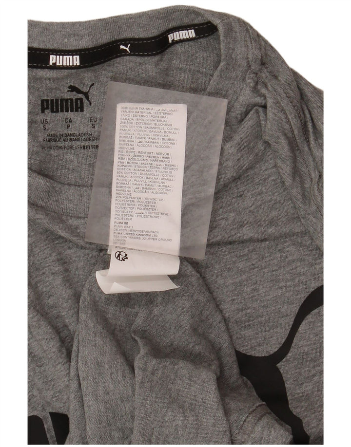 Tricou grafic Puma pentru bărbați Top mic, gri, bumbac