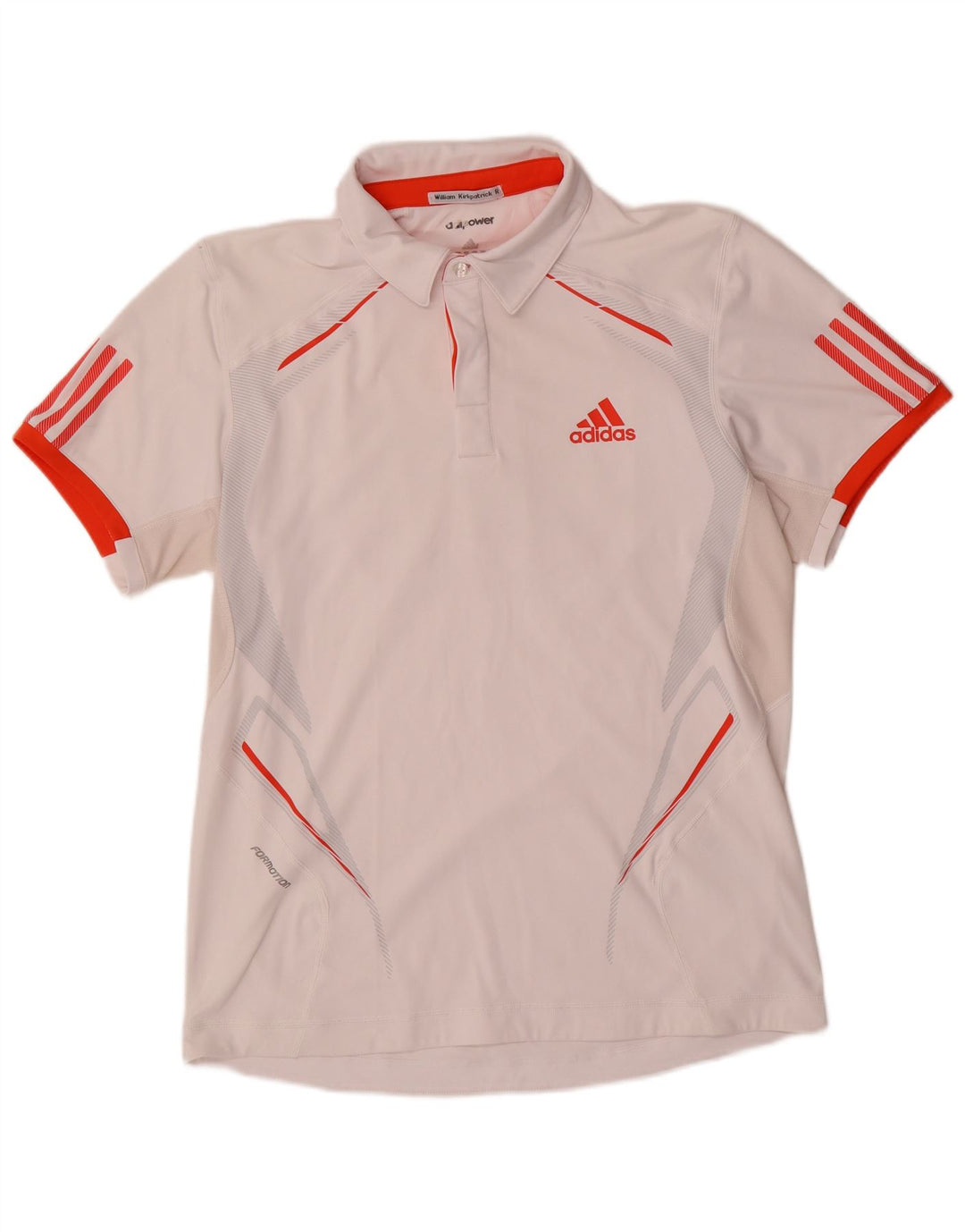Tricou polo Adidas Climacool pentru bărbați, alb mediu, poliester color bloc