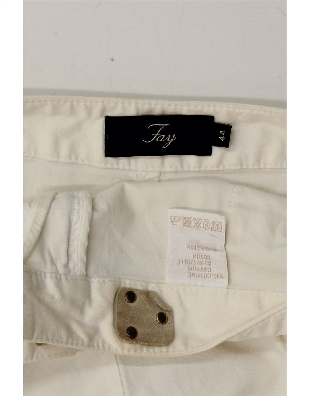 FAY Womens Straight Skirt IT 44 Medium W32  White Cotton Vintage Fay and Second-Hand Fay from Messina Hembry 