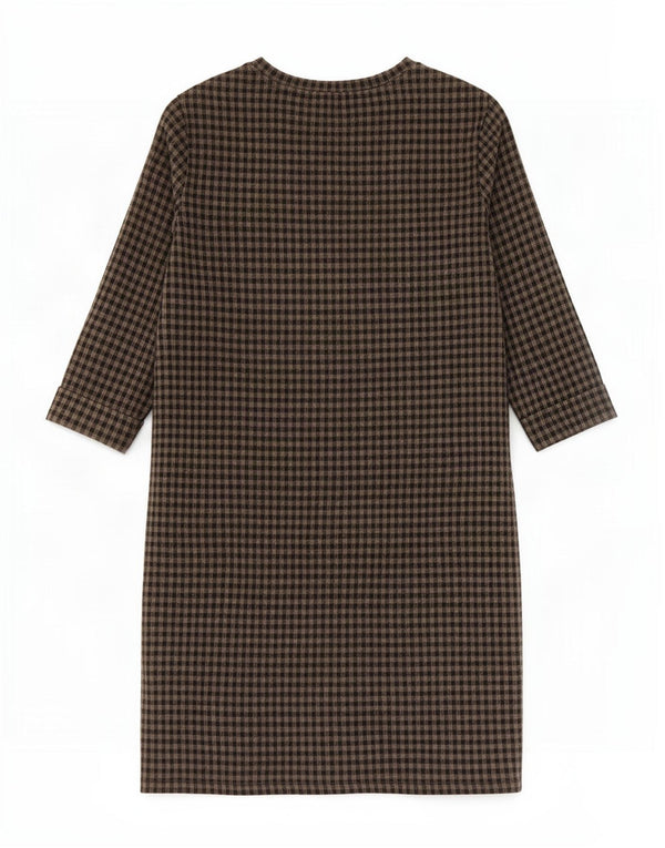 Rochie schimbătoare pentru femei Marks & Spencer, cu mâneci 3/4, UK 10, gri mic, vichy