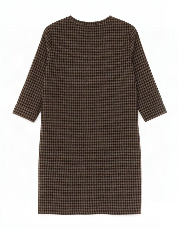 Rochie schimbătoare pentru femei Marks & Spencer, cu mâneci 3/4, UK 10, gri mic, vichy