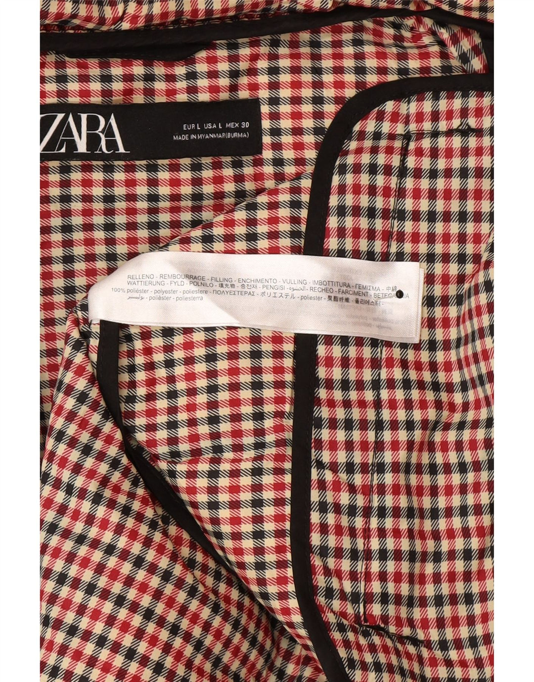 Jachetă căptușită cu glugă pentru femei Zara UK 16 mare, negru, poliester iarnă