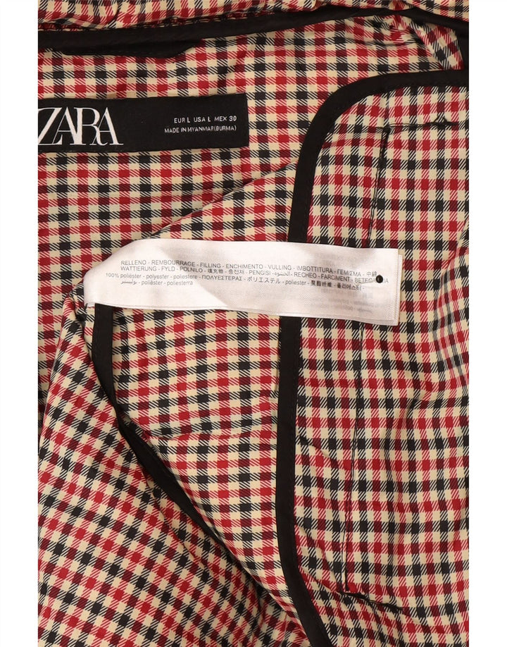 Jachetă căptușită cu glugă pentru femei Zara UK 16 mare, negru, poliester iarnă