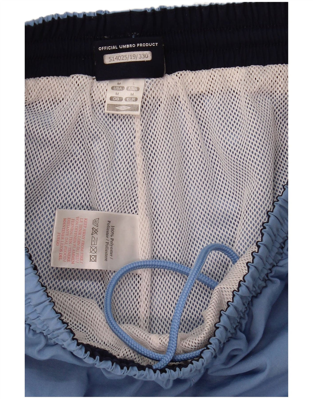 Pantaloni scurți sport grafic Umbro pentru bărbați, poliester albastru mediu