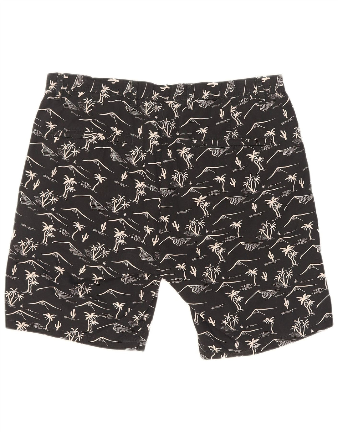 Scotch & Soda Pantaloni scurți chino cu model abstract pentru bărbați W32 mediu negru hawaian