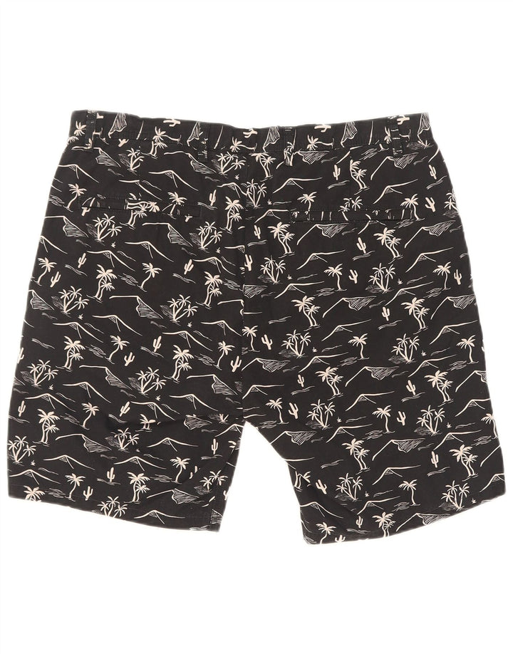 Scotch & Soda Pantaloni scurți chino cu model abstract pentru bărbați W32 mediu negru hawaian