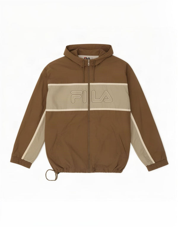 Jachetă de top pentru trening cu glugă grafică Fila, pentru bărbați, IT 56 XL, bej, color block