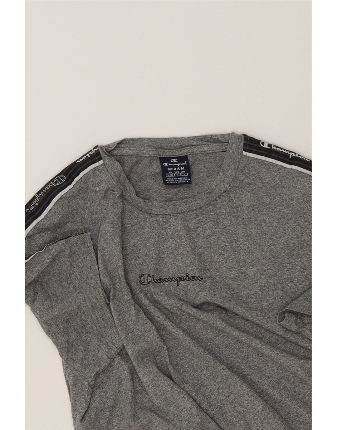 CHAMPION Mens Graphic T-Shirt Top Medium Grey Cotton Vintage Champion and Second-Hand Champion from Messina Hembry 