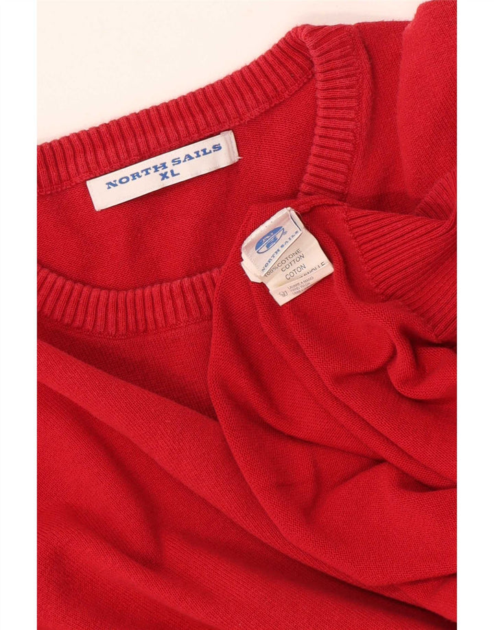 Pulover North Sails pentru bărbați cu gât roșu, bumbac XL