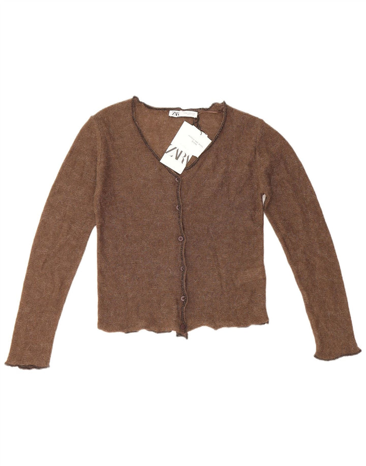 Pulover cardigan pentru femei Zara UK 6 XS Maro Poliamidă