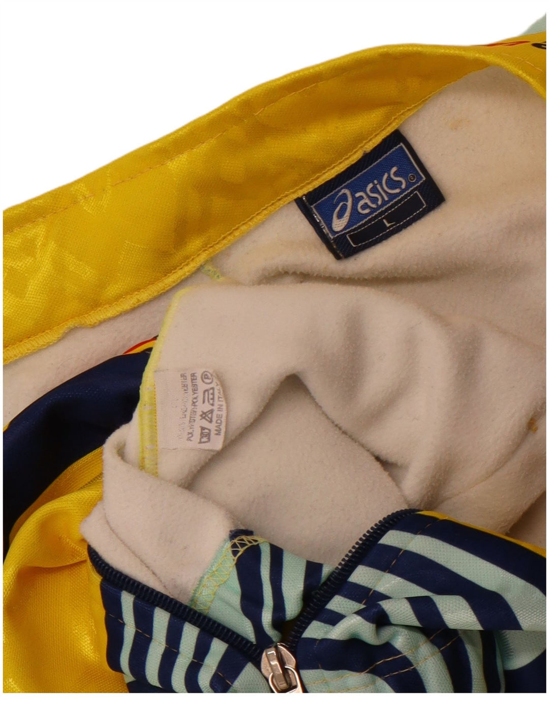 Jachetă de top pentru trening grafic Asics pentru bărbați, mare, galben, din poliester