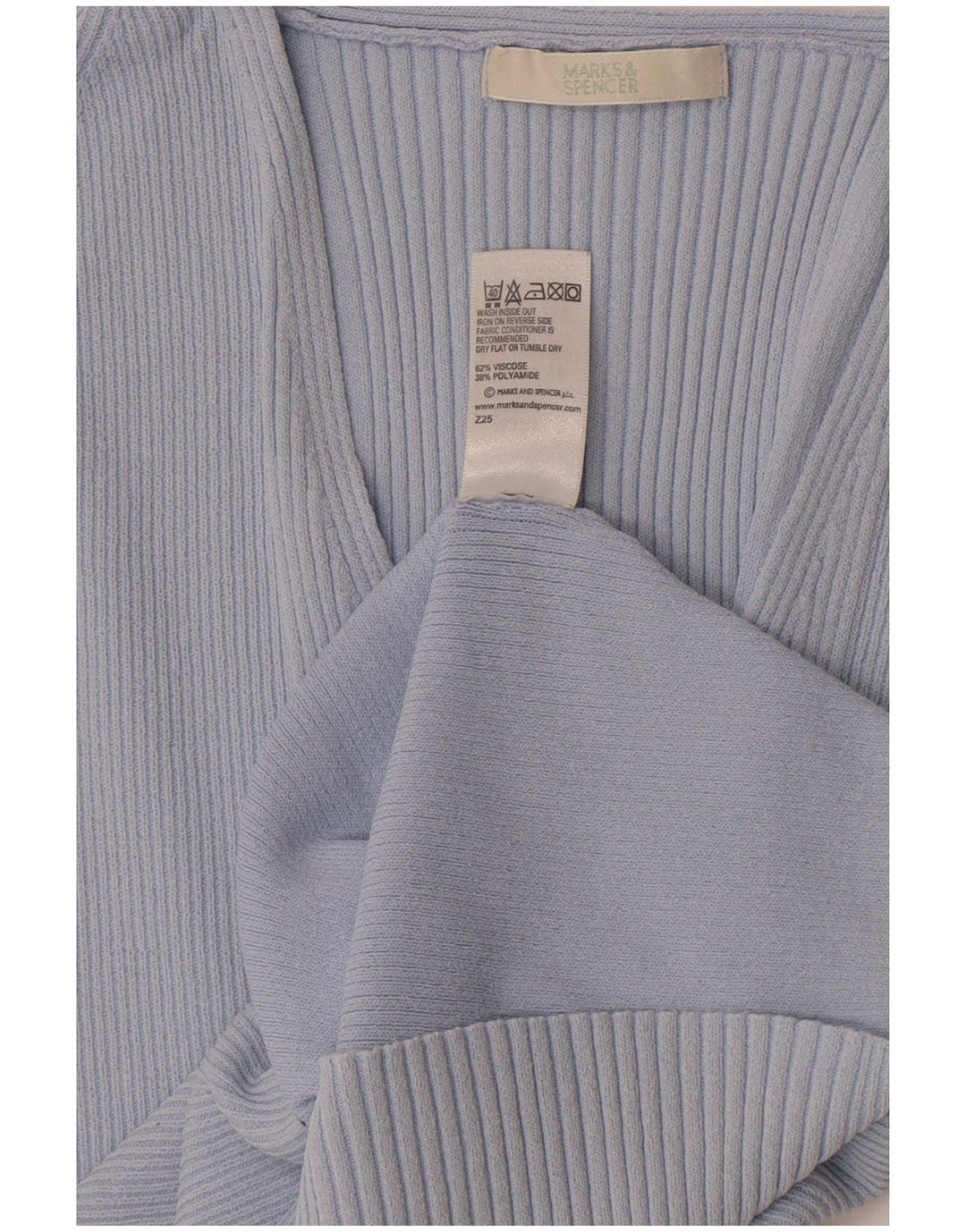 Marks & Spencer pentru femei Crop Tricou Top UK 14 Medium Blue Viscose