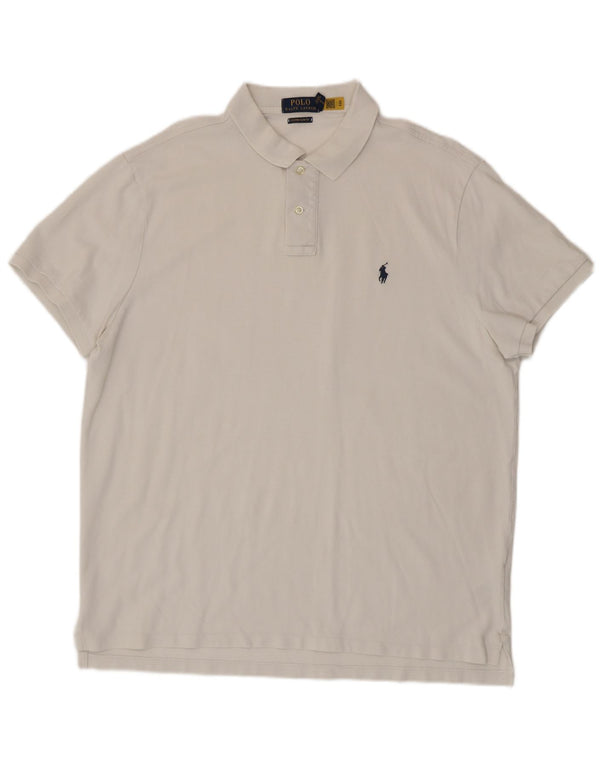 Polo Ralph Lauren pentru bărbați, personalizat, slim fit, bumbac alb