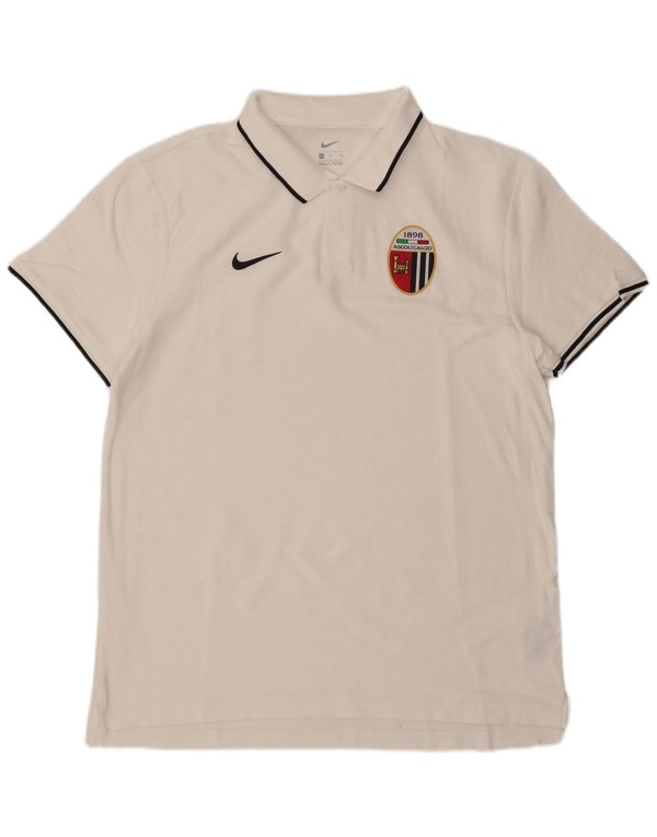 Tricou polo Nike Ascoli Calcio 1898 pentru bărbați, bumbac alb XL