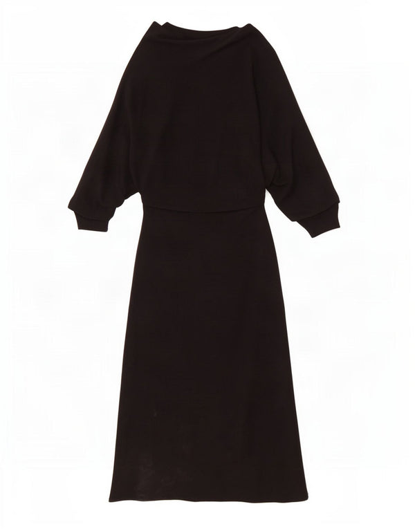 Rochie maxi cu mânecă lungă pentru femei Zara UK 8, mică, neagră, viscoză