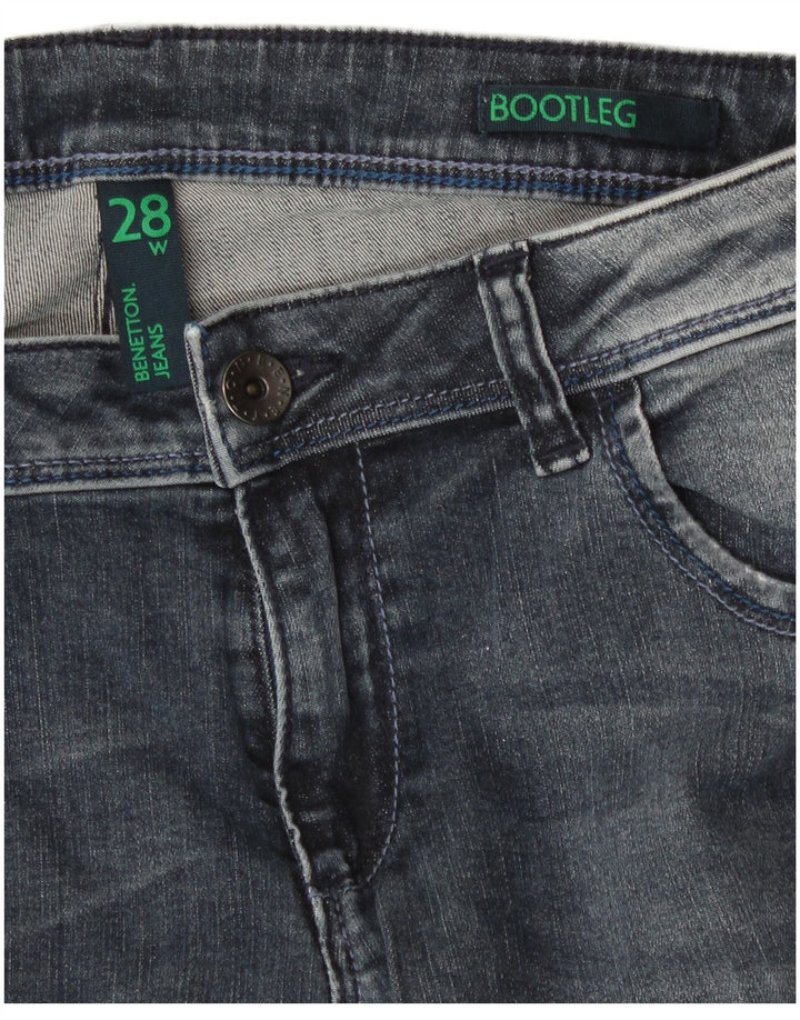 Blugi Benetton pentru femei Acid Wash Bootcut W28 L33 Bumbac albastru