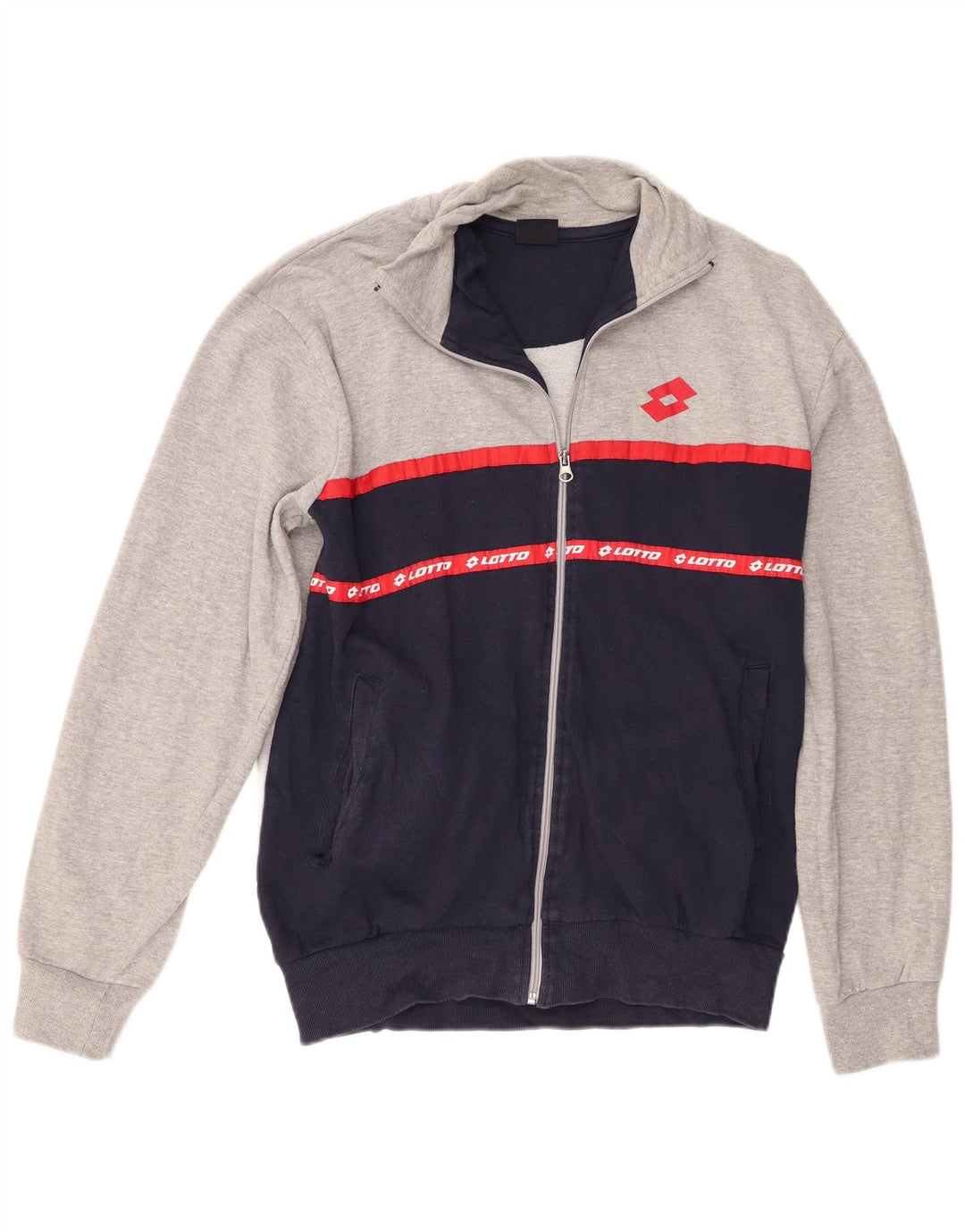 Jachetă de trening grafică pentru bărbați Lotto IT 50, mare, gri, bumbac color bloc