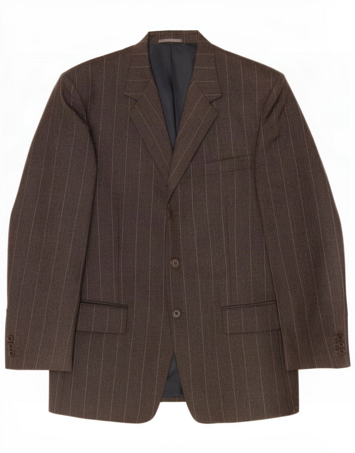Sacou Paul Smith pentru bărbați, cu 3 nasturi, UK 40, lână mare, gri cu dungi