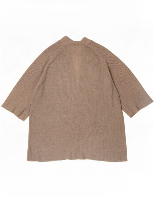 Massimo Dutti Pulover cardigan cu mânecă scurtă pentru femei UK 14 Maro mediu