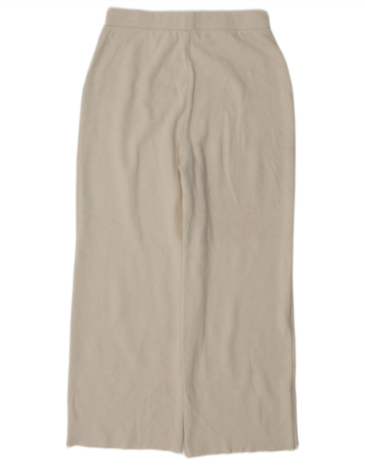 Pantaloni de trening din tricot Zara pentru femei UK 10 Small Off White