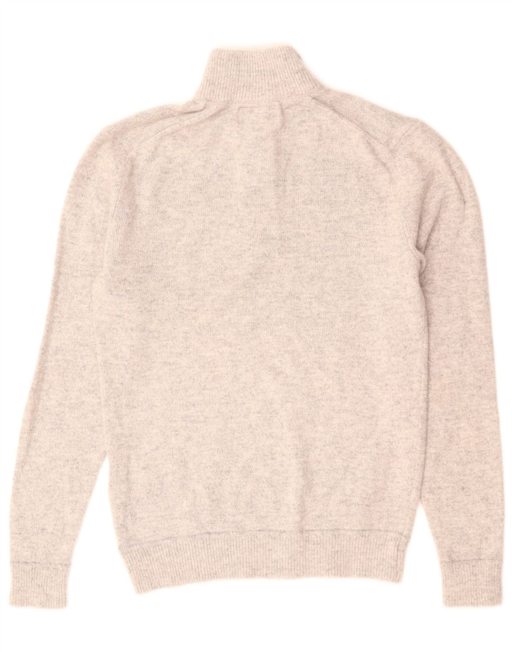 Pulover Superdry pentru bărbați, cu fermoar, cu gât, bumbac, gri mic