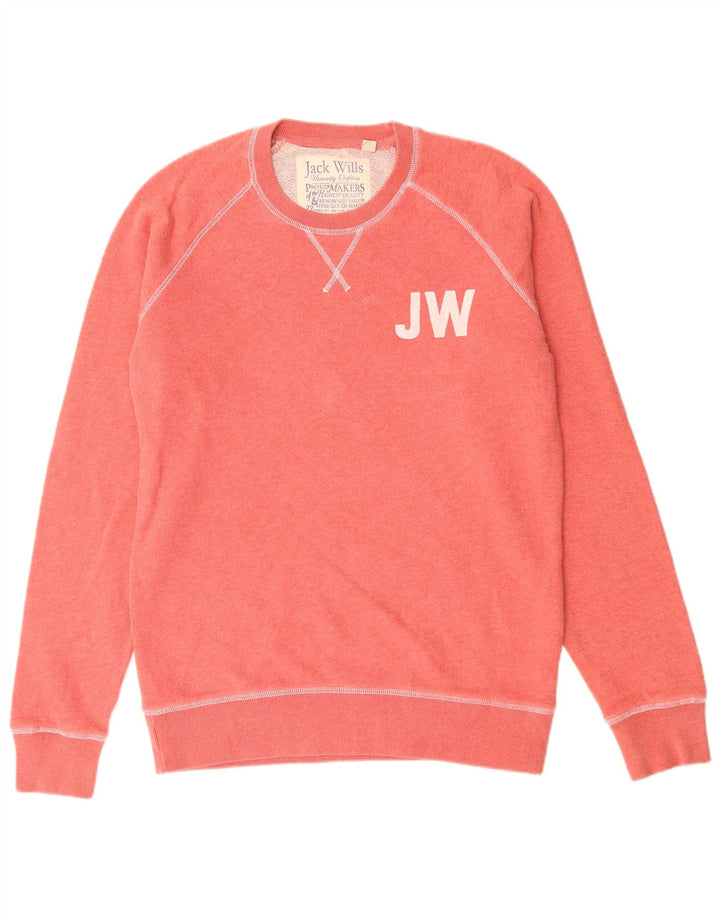 JACK WILLS Hanorac grafic pentru bărbați Pulover Bumbac Roșu Mediu