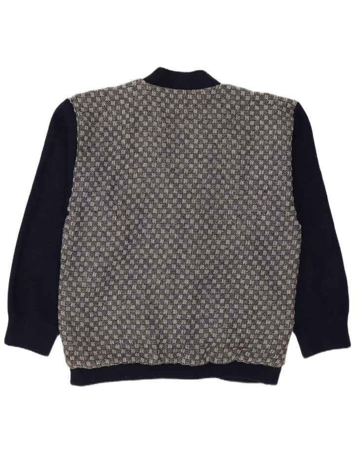 Pulover Cardigan Vintage pentru bărbați Mediu Bleumarin Geometric