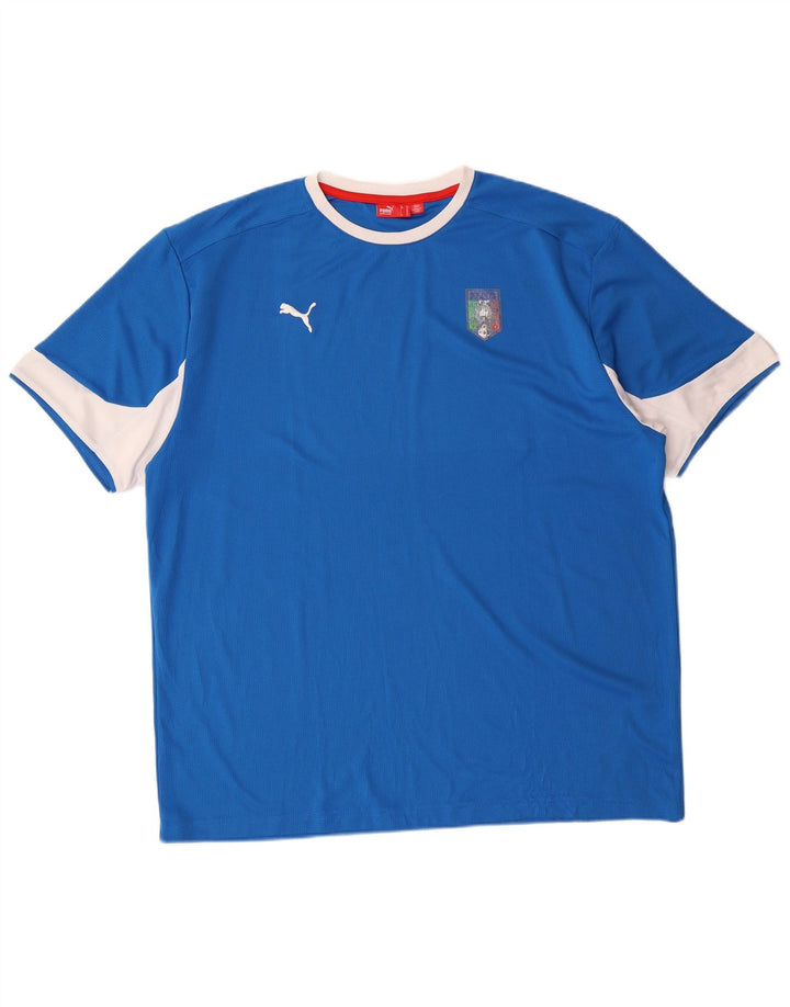 Tricou Puma Italia pentru bărbați Top XL, albastru, poliester color bloc