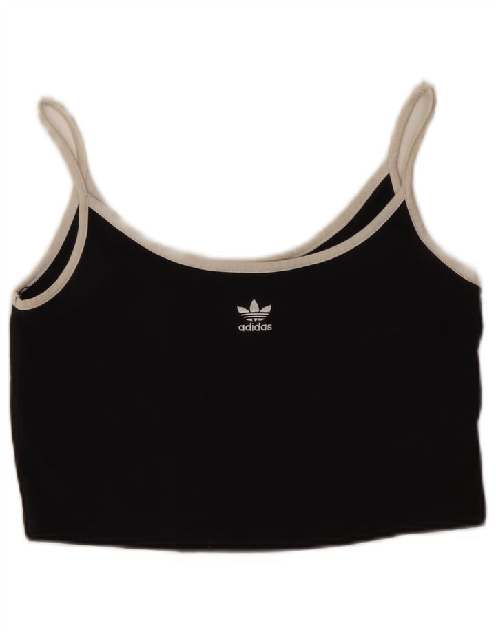 Adidas Crop Cami Top pentru femei UK 8 Small Black Bumbac
