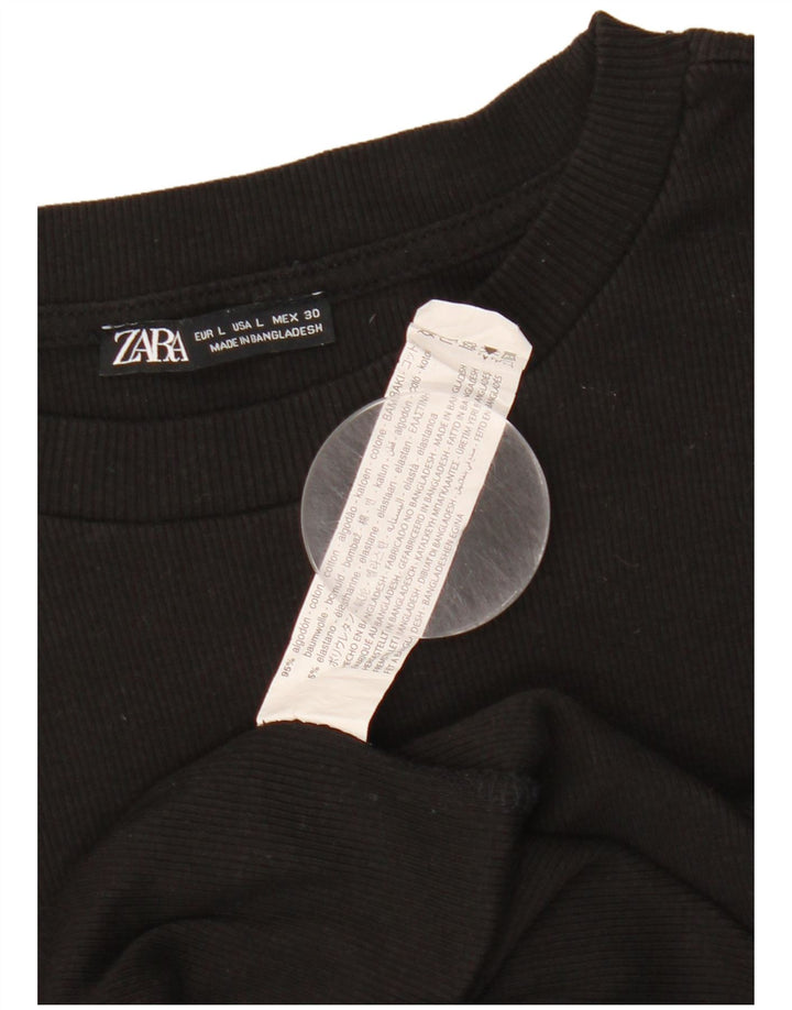 Rochie jumper pentru femei ZARA UK 14 mare, negru, bumbac