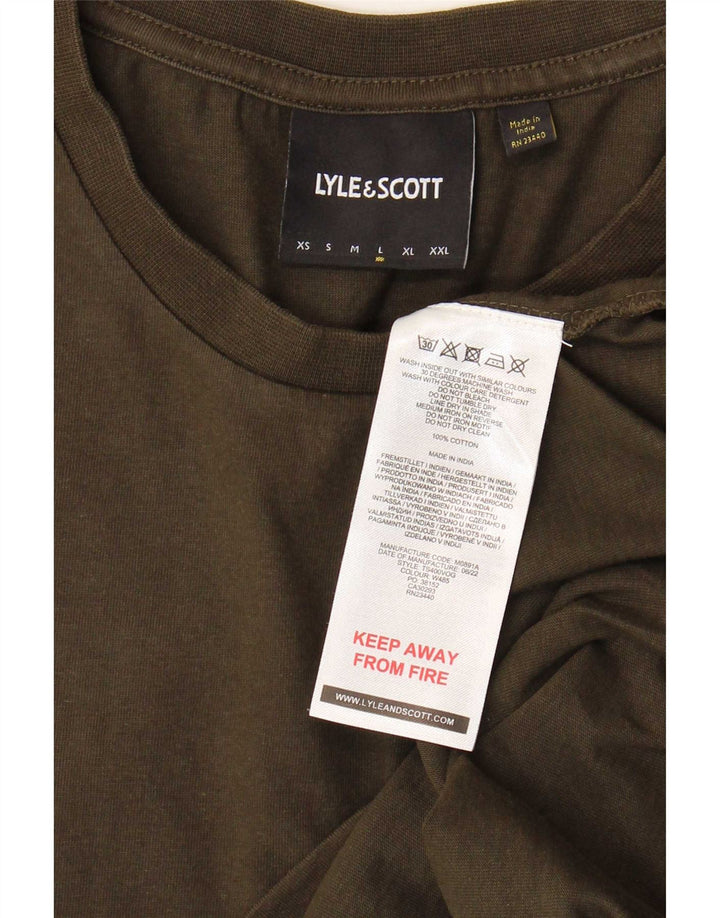 Tricou pentru bărbați Lyle & Scott Top mare din bumbac kaki
