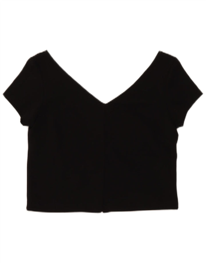 Crop Top pentru femei Zara UK 14 Poliester negru mare