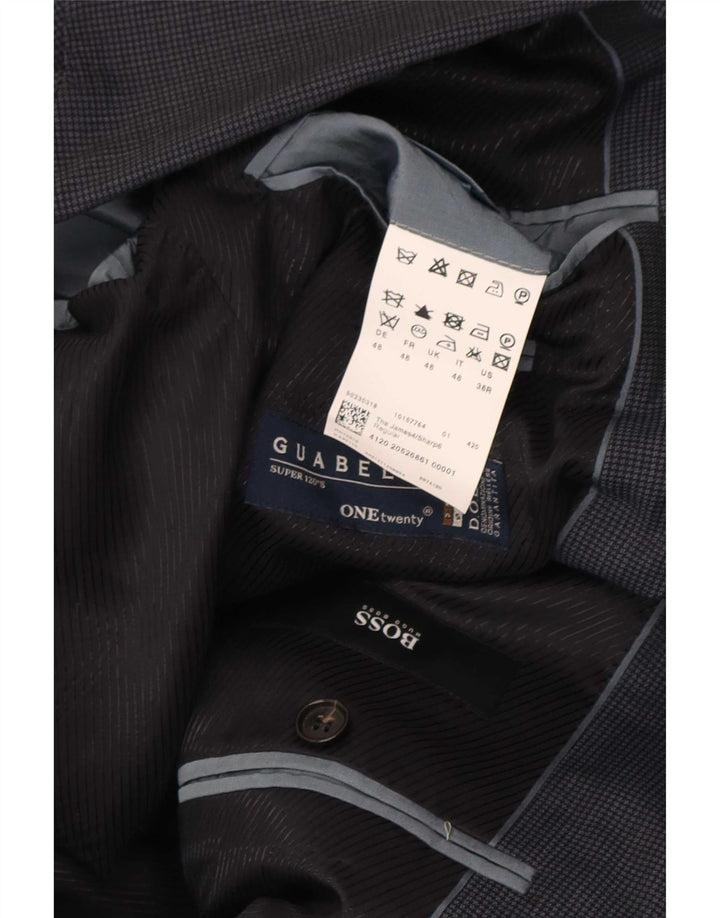 Blazer pentru bărbați Hugo Boss, cu 2 nasturi, EU 48, lână cu picior de gală, gri mediu